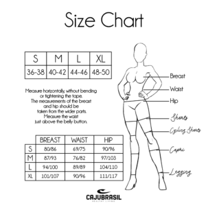 CajuBrasil Sizing Chart - Wholesale activewear. Family owned, ethical,  inclusive, diverse, sustainable, global fitness brand with local roots in  Brazil. Wholesale workout and gym clothes. Private labeling.